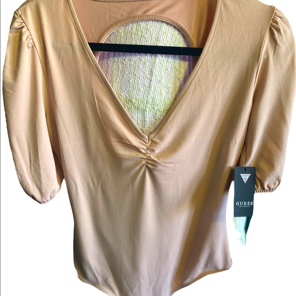 Guess blush pink one piece blouse